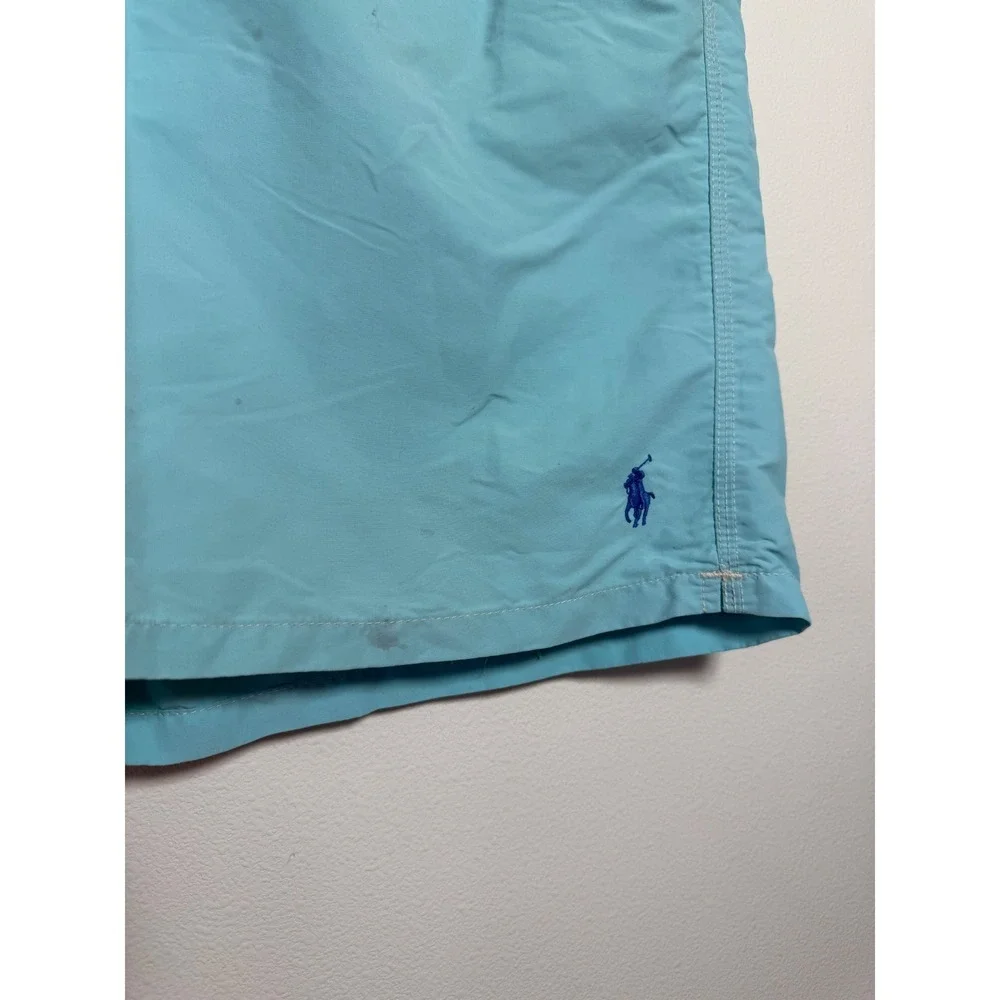 Polo Ralph Lauren Swim Trunks Mens XL Light Blue Cargo Pocket Mesh Lined Shorts